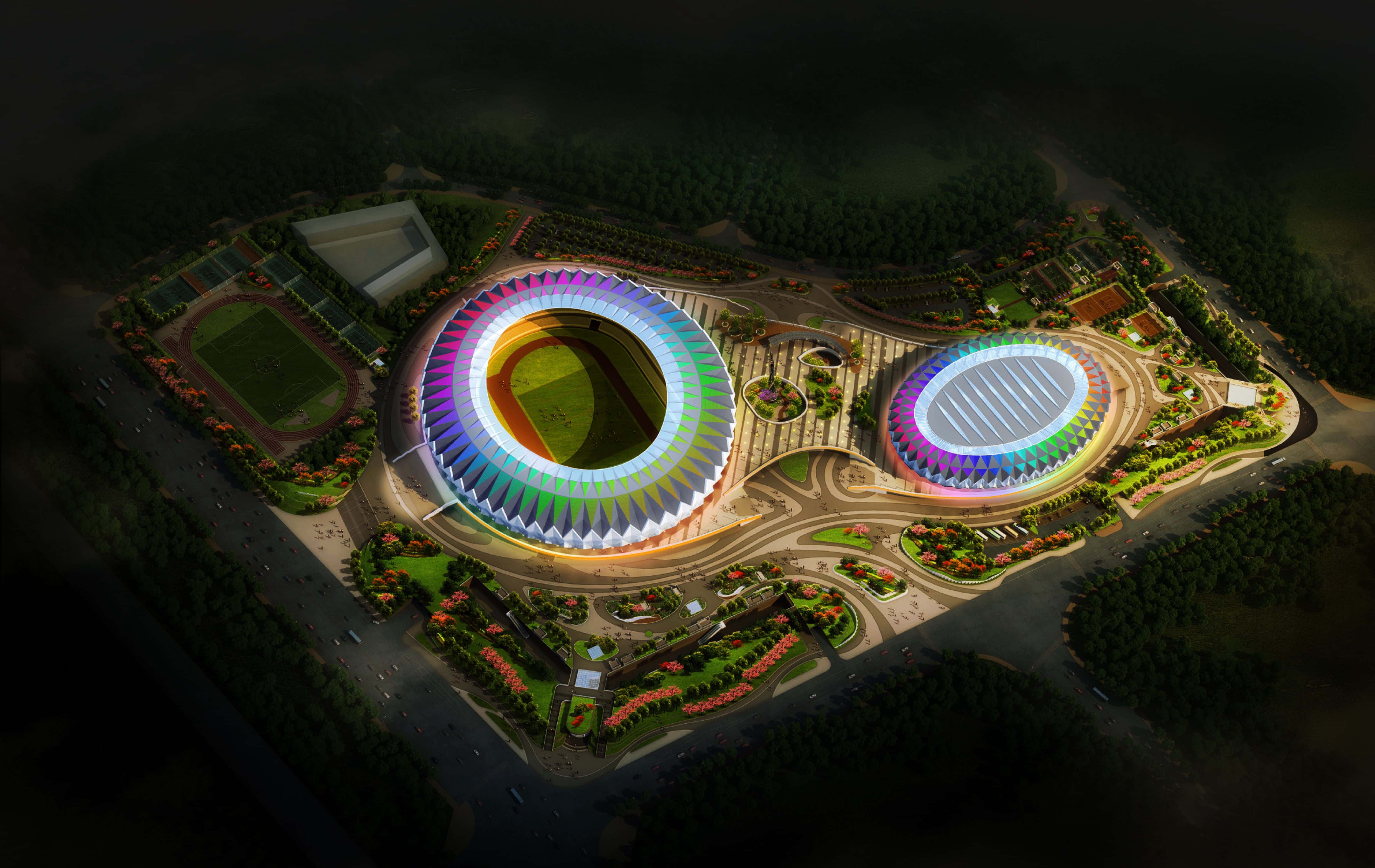 南平武夷新区体育中心照明亮化